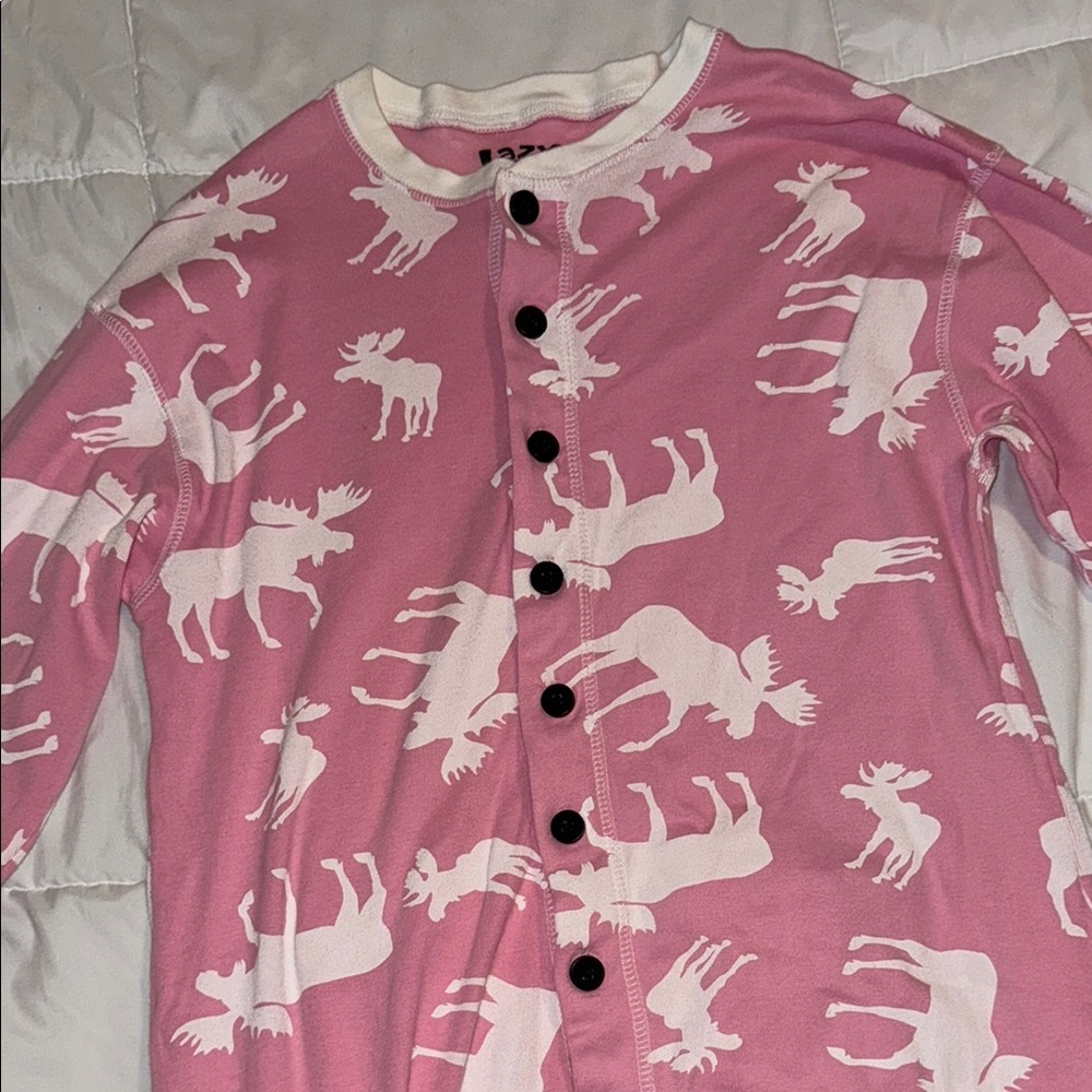 Pink Moose Print Pajamas
